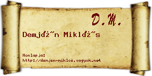 Demjén Miklós névjegykártya